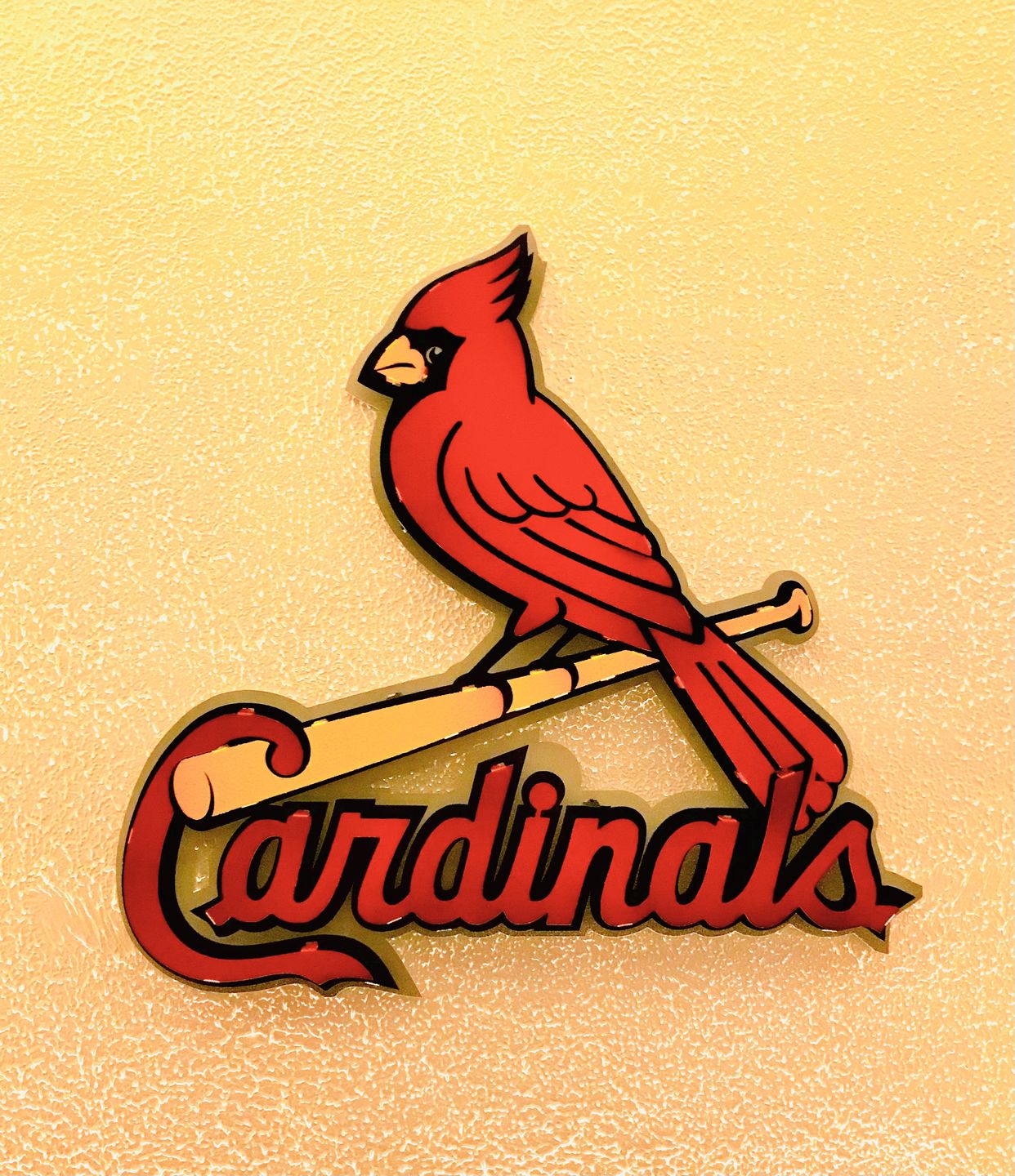 Customer photo review of St. Louis Cardinals "BIRD on a BAT" Logo 3D Metal Wall Art