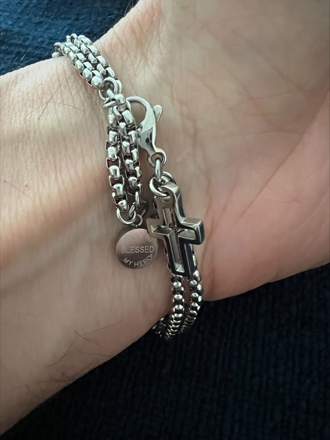 Customer photo review of Filled by Faith for Him Bracelet