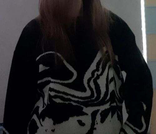 Customer photo review of Skeletons Knit Sweater