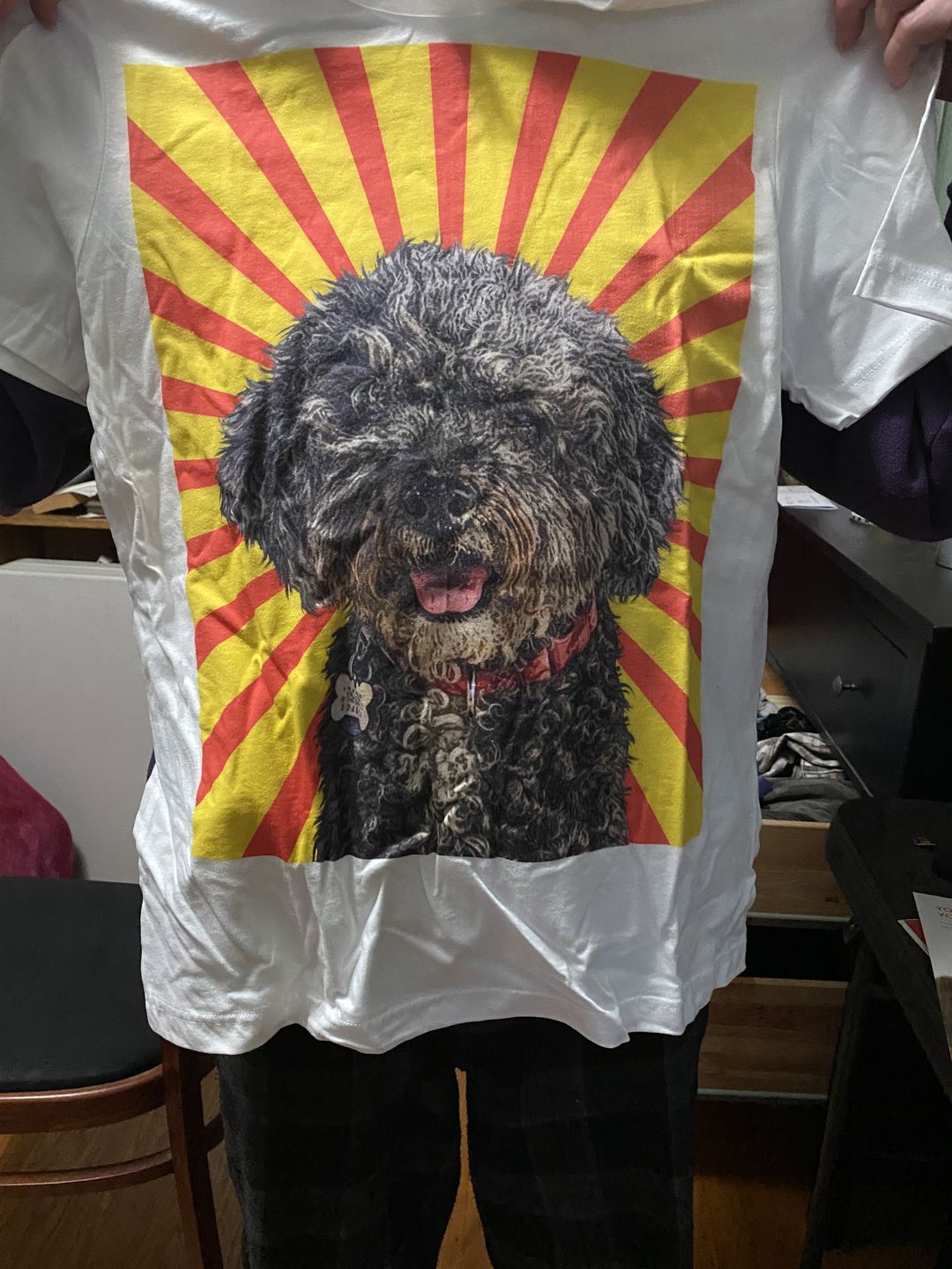 Customer photo review of Custom Pet Art Mens Crew Neck T-shirt