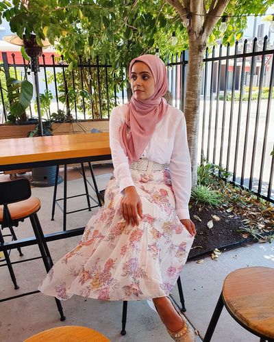 Customer photo review of Chiffon Square Hijab - 55 Dusty Pink