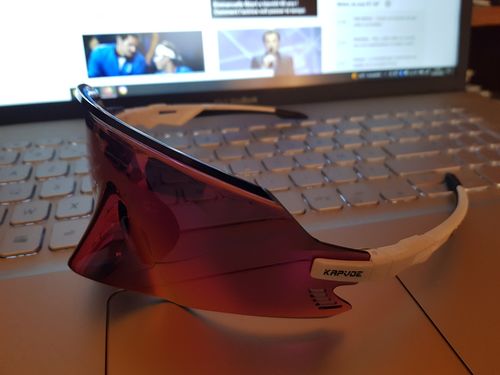 Customer photo review of REVO Kapvoe X2 Red Blue Photochromic Sunglasses