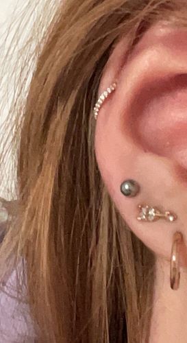 Customer photo review of HI-LIFE Crystal Clicker Piercing