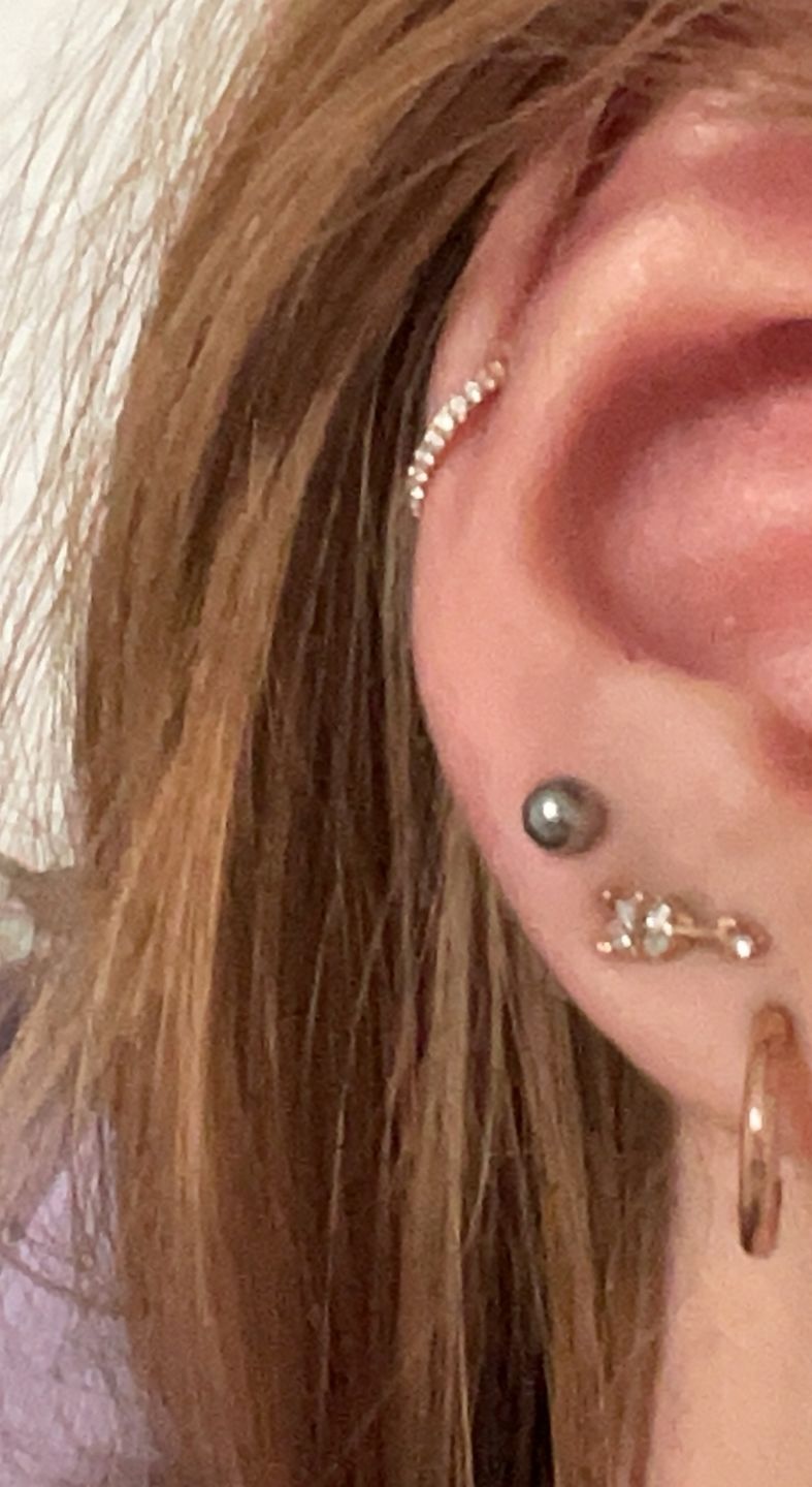 Customer photo review of HI-LIFE Crystal Clicker Piercing