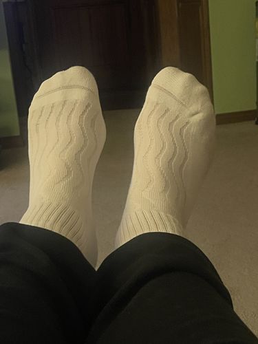 Customer photo review of Wide non-binding Bamboo diabetic socks, seamless toe, air vent with cushion sole, 6 pairs
