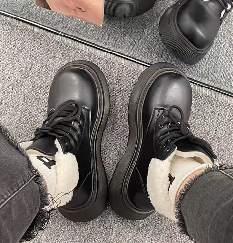 Customer photo review of Warm Sheepskin Ankle Boots