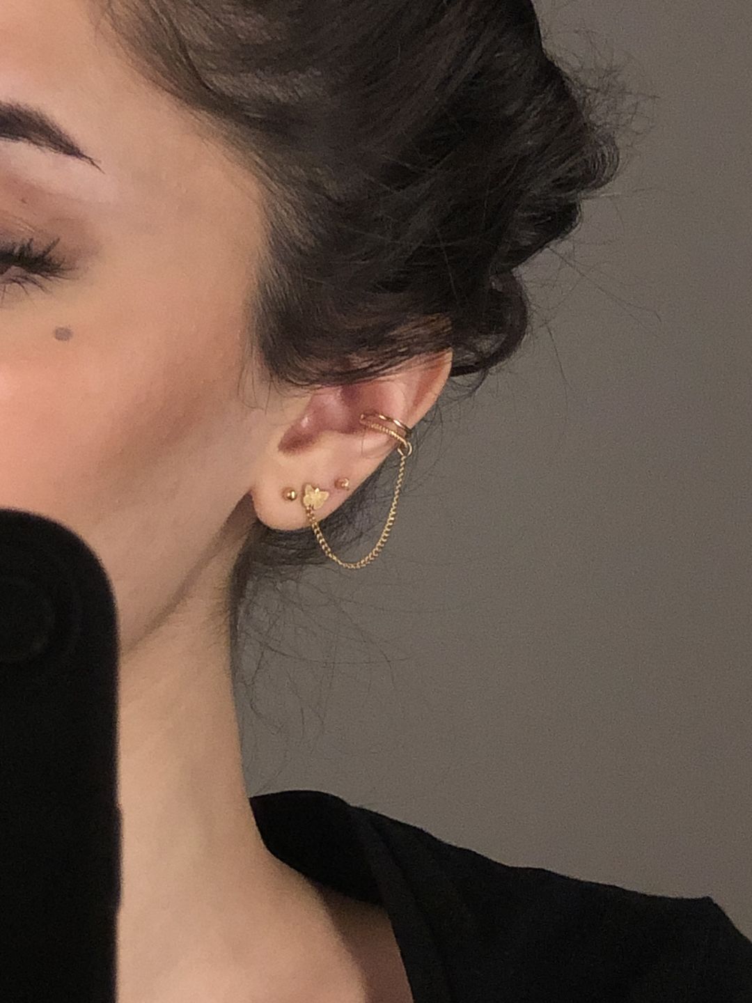 Customer photo review of Emmelina Ohrkette | 18K vergoldet