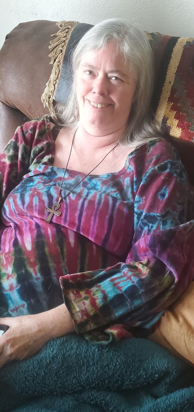 Customer photo review of Janis Vibes Velvet Tie Dye Blouse