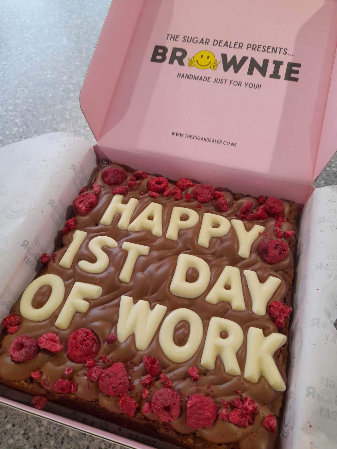 Customer photo review of Custom message brownie