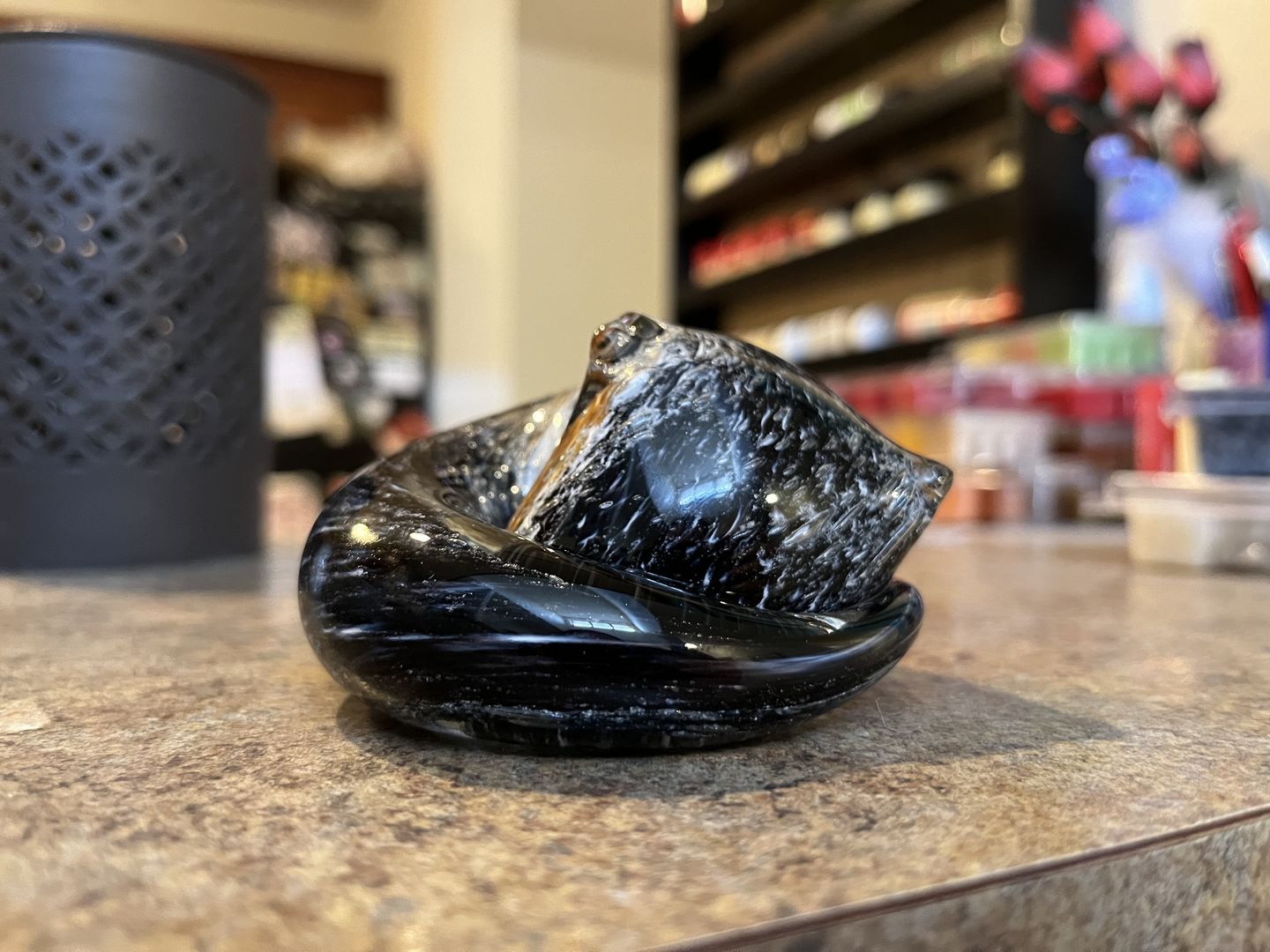 Customer photo review of Calico Sleeping Cat with Infused Cremation Ashes