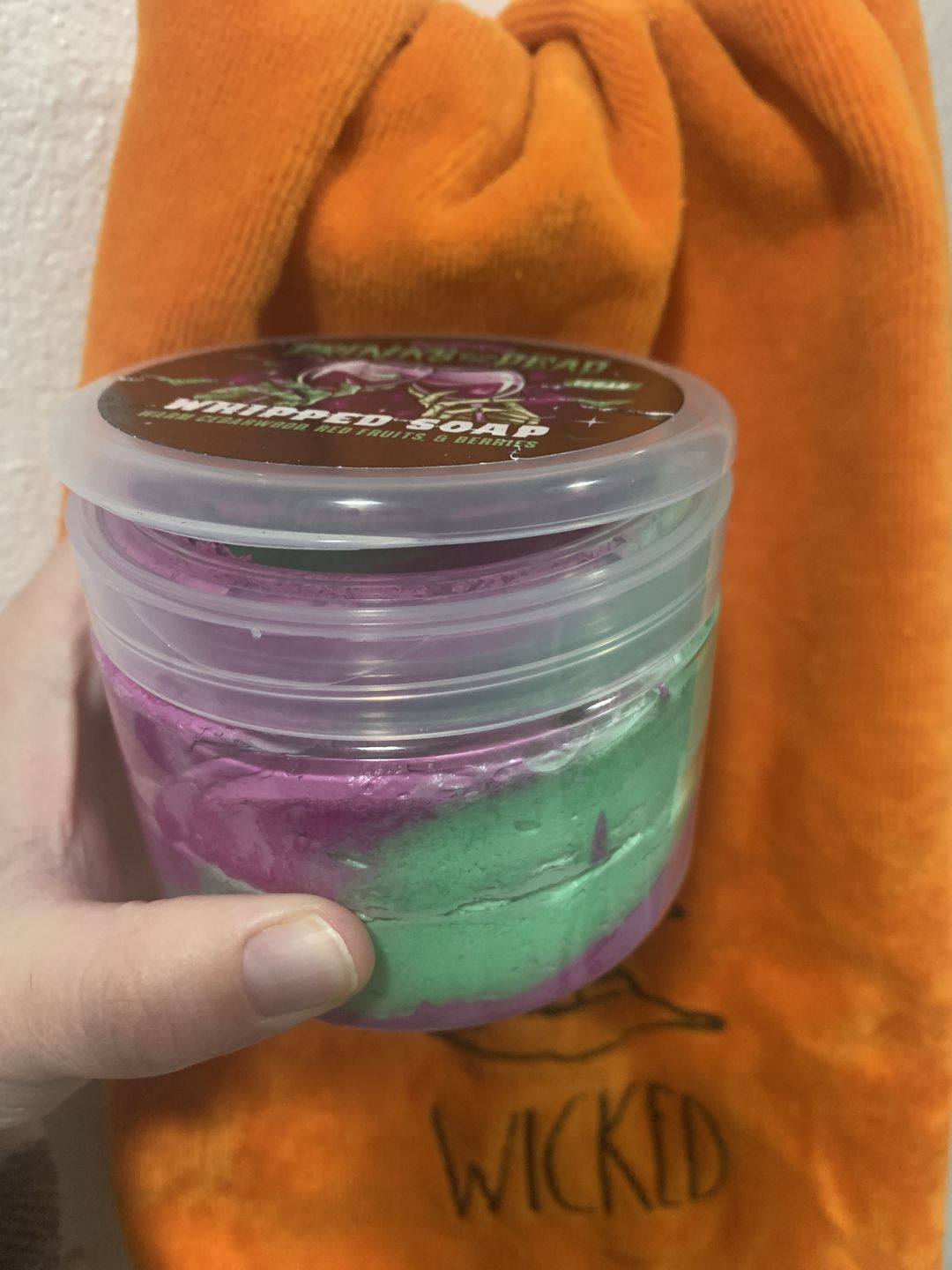 Customer photo review of Drinks with the Dead Whipped Soap (Cedarwood, red fruits & berries)