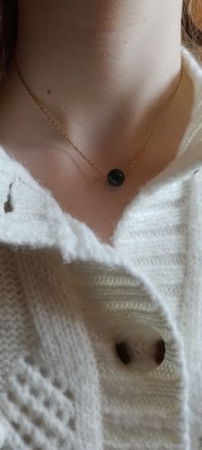 Customer photo review of Collier à perle d'agate mousse en acier inoxydable