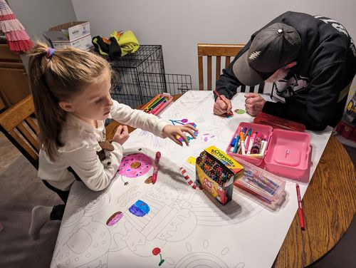 Customer photo review of I Spy Candyland Table Top Coloring Banner