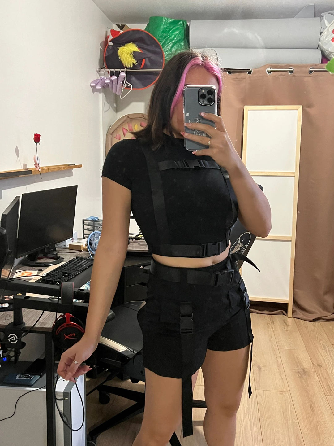 Customer photo review of Korean Techwear Shorts