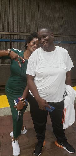 Customer photo review of Stripe-Sleeve Maxi Dress