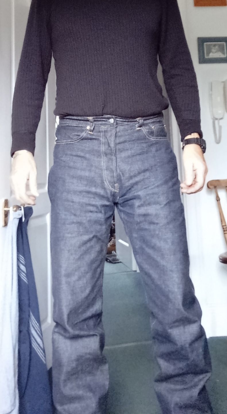 Customer photo review of 15 oz Heavyweight Selvedge Denim Jeans