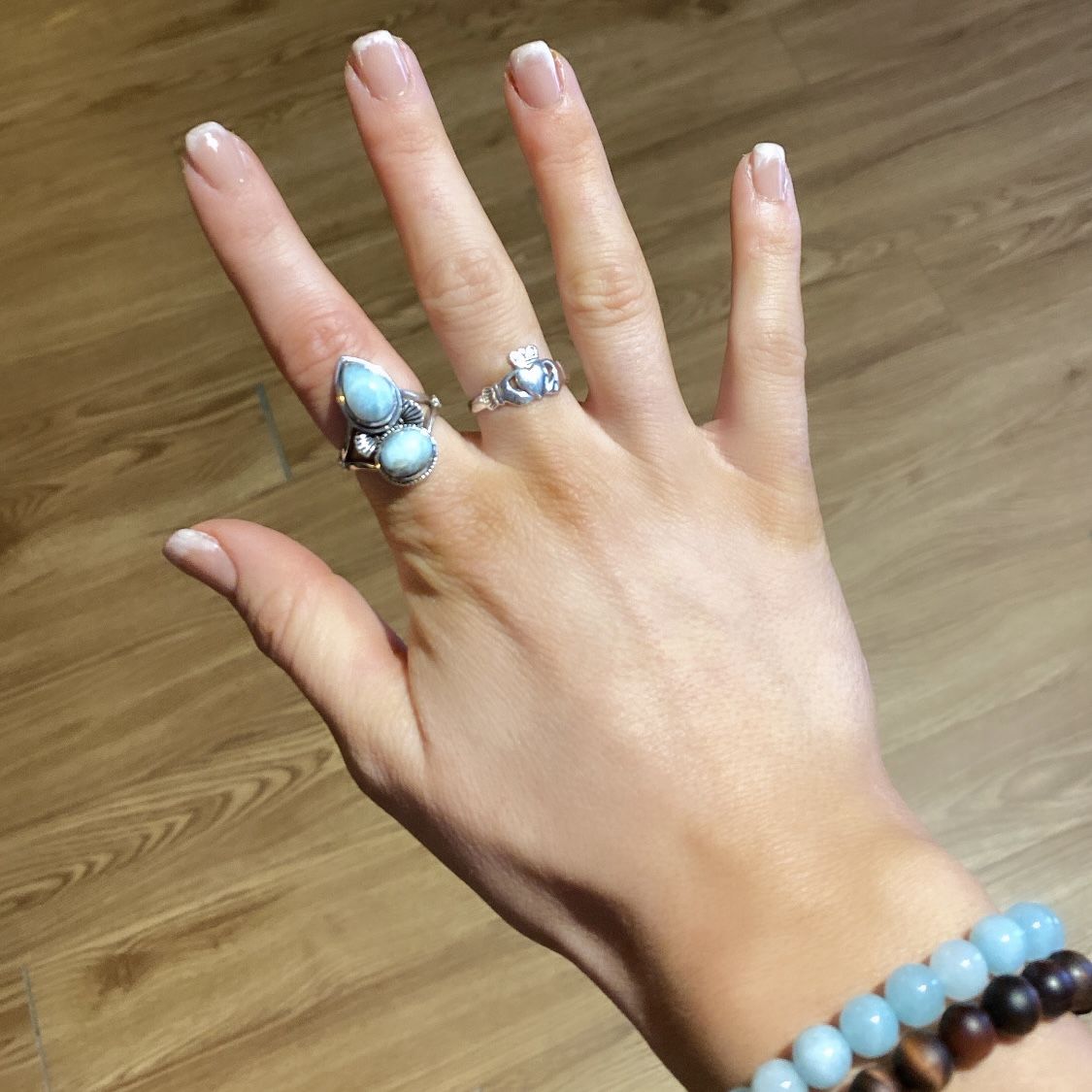 Customer photo review of Larimar Shell Ring Sterling Silver