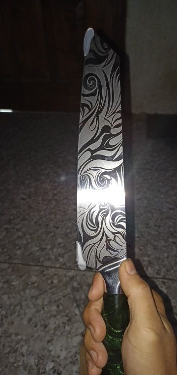 Customer photo review of Wasabi Collection — Japanese High-Carbon Steel Knife Set with Green Resin Handles