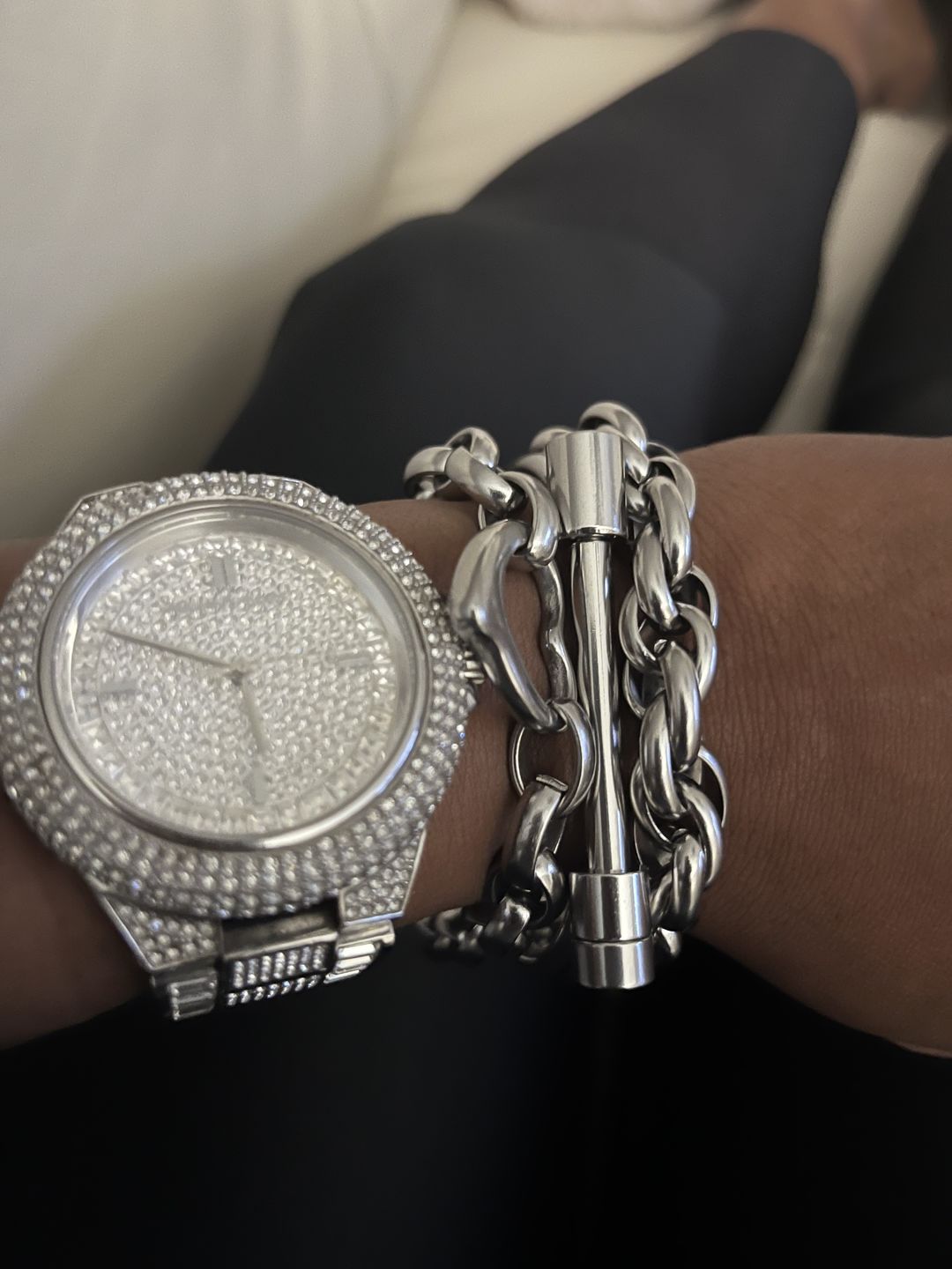 Customer photo review of Tabitha Stainless Steel Bar Bangle
