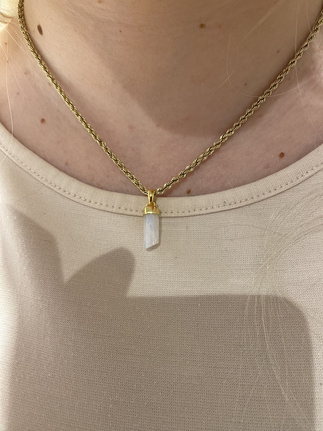 Customer photo review of Kristallspets Månsten Guld