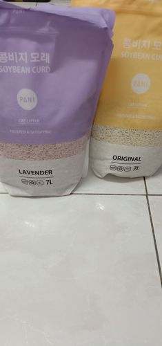 Customer photo review of PANI 99%無塵豆腐砂-原味 薰衣草 綠茶 7L 6入/箱