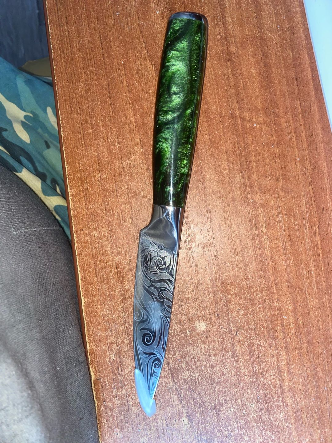 Customer photo review of Wasabi Collection — Japanese High-Carbon Steel Knife Set with Green Resin Handles