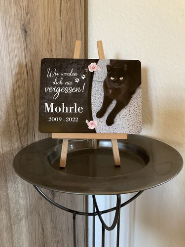 Customer photo review of Katzen Gedenktafel mit Foto & Spruch