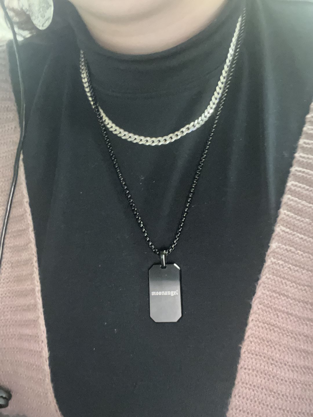 Customer photo review of Matte Modern Dog Tag
