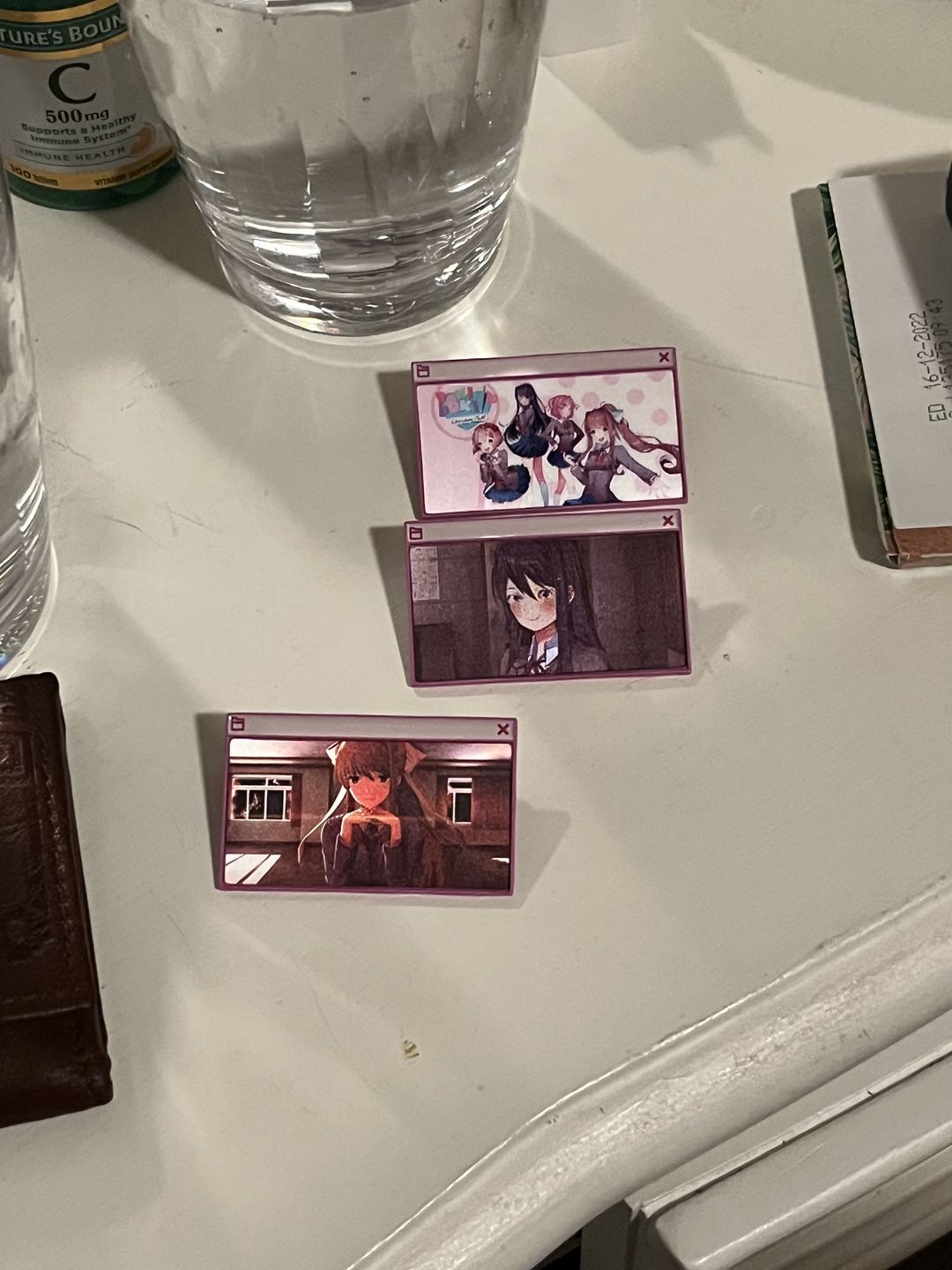 Customer photo review of Doki Doki Literature Club - Window Lenticular Pins