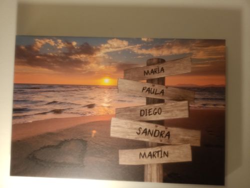 Customer photo review of Lienzo personalizado Corazon en la Playa