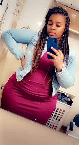 Customer photo review of Stripe-Sleeve Maxi Dress