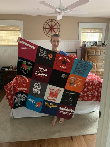 T-shirt quilt from virginia tech university by Cathy from MI