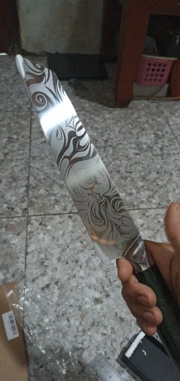 Customer photo review of Wasabi Collection — Japanese High-Carbon Steel Knife Set with Green Resin Handles