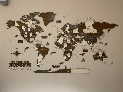 Customer photo review of 3D Wooden Multilayered World Map with States and Capitals v2