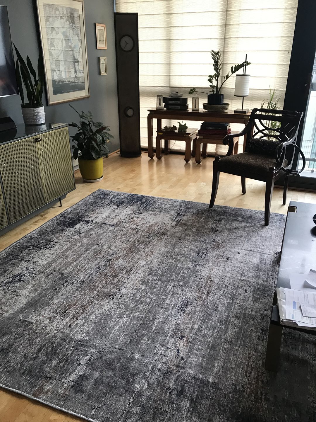 Customer photo review of Abstract Border Echo Blue Grey Rug