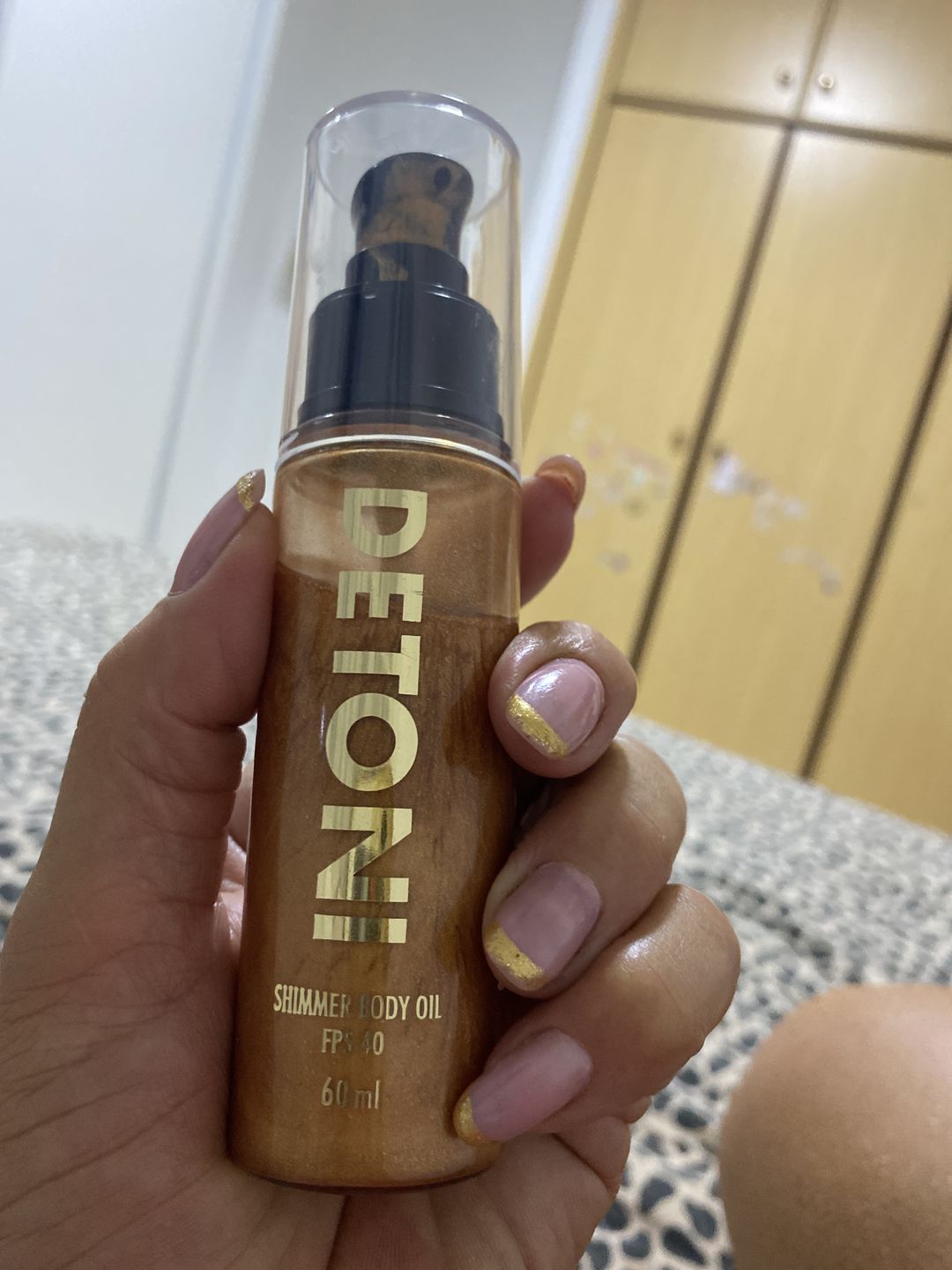 Customer photo review of SHIMMER BODY OIL