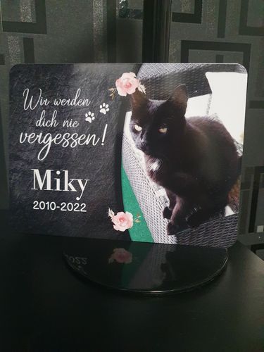 Customer photo review of Katzen Gedenktafel mit Foto & Spruch