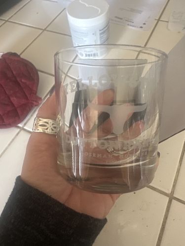 Customer photo review of Yellowstone Dutton Ranch Whiskey Glass / Rocks Bourbon Glass