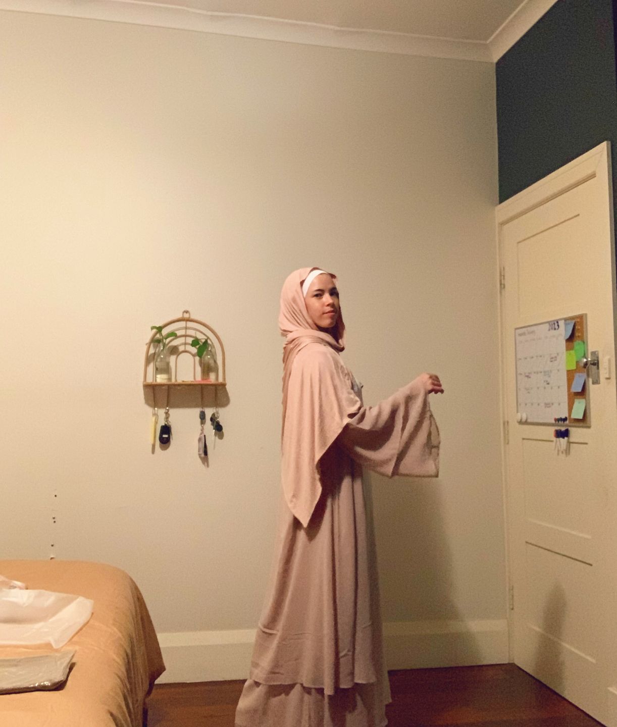 Customer photo review of Aisha Nude Abaya