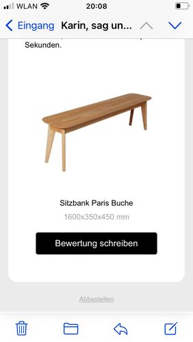 Customer photo review of Sitzbank Paris Buche