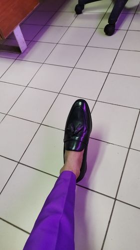Customer photo review of Tassel Loafer Wing Strap - Solid Black