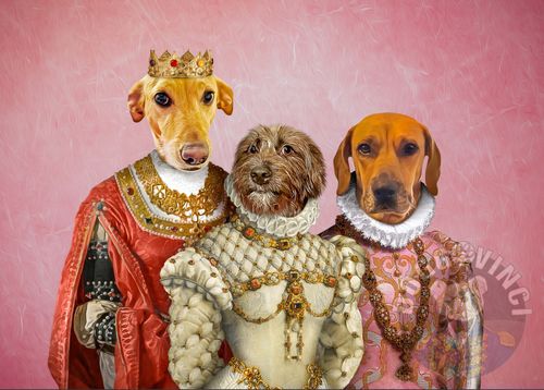 Customer photo review of 'The Royal Ladies' Personalized 3 Pet Canvas