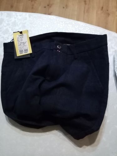 Customer photo review of England Plaid Work Stretch Pants