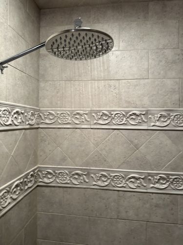 Customer photo review of 8 Inch Rain Shower Head and Adjustable Shower Arm