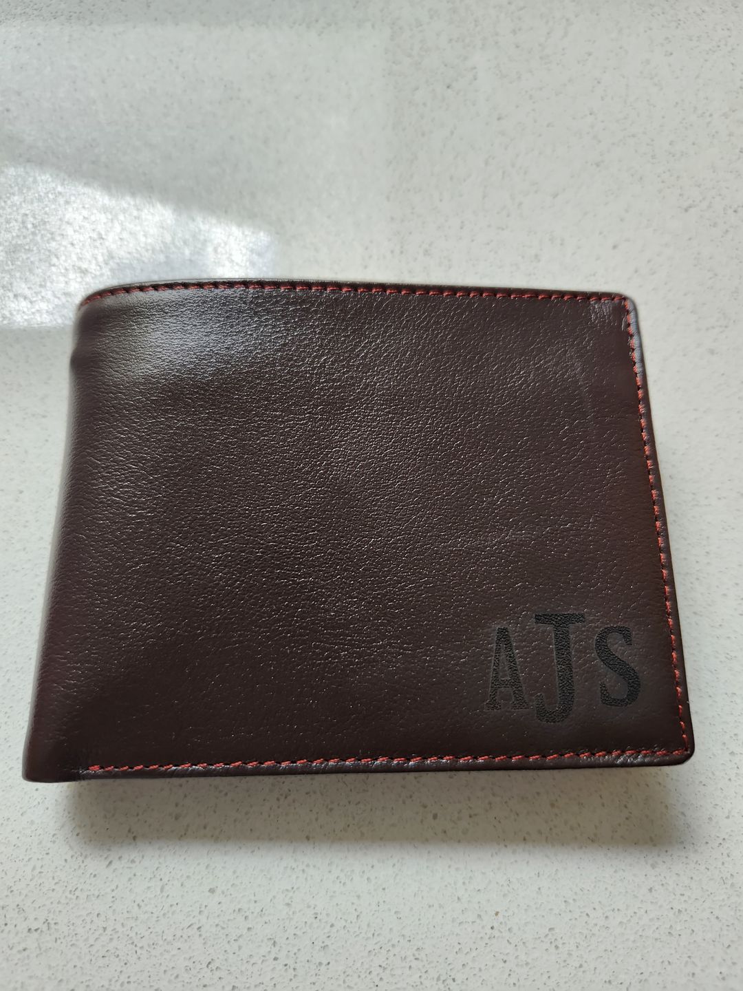 Customer photo review of Engraved Smooth Genuine Leather Wallet