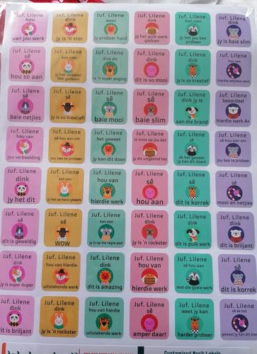 Customer photo review of Customised Merit Labels