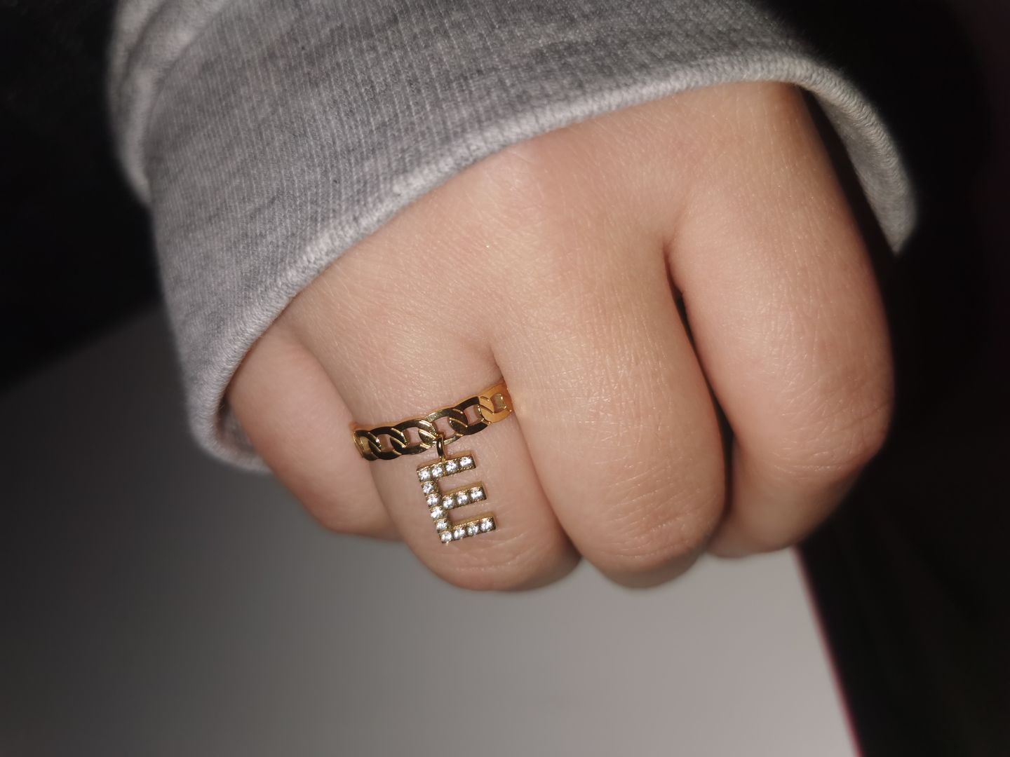 Customer photo review of Letter Ring | 18K vergoldet