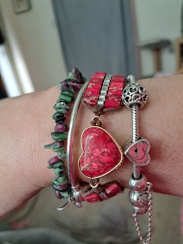 Customer photo review of Radiant Love - Wrap Heart Jasper Bracelet