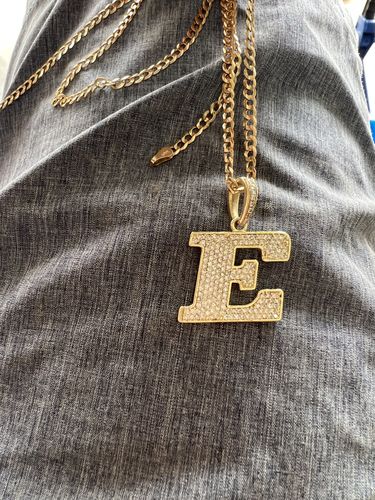 Customer photo review of 10KT Gold Initial Pendant 013