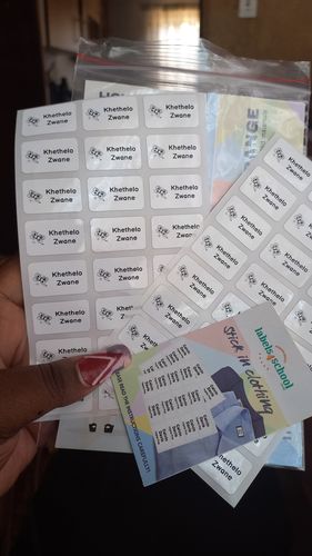 Customer photo review of Stick-In clothing labels